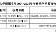 淮北师范大学附属小学2024-2025学年秋季学期教育收费公示